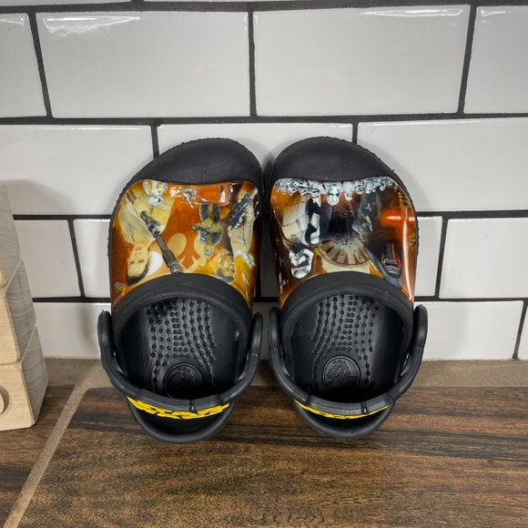 CROCS Classic Star Wars Clog Toddler Boys Size c4/5 Shoes Black Comfort Slip Ons - Picture 6 of 12